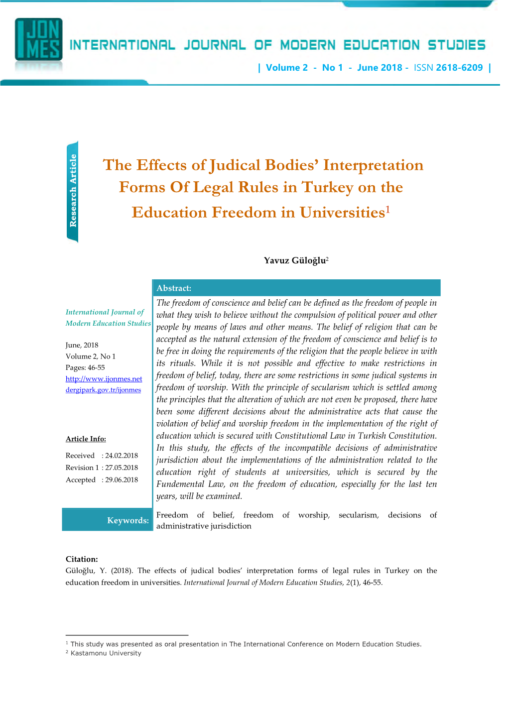 The Effects of Judical Bodies' Interpretation Forms of Legal Rules