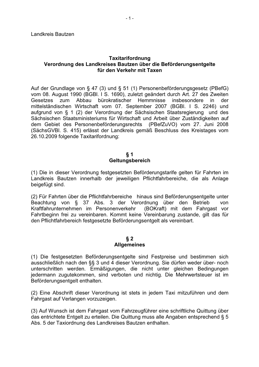 Taxitarifordnung 26.10.2009.Pdf