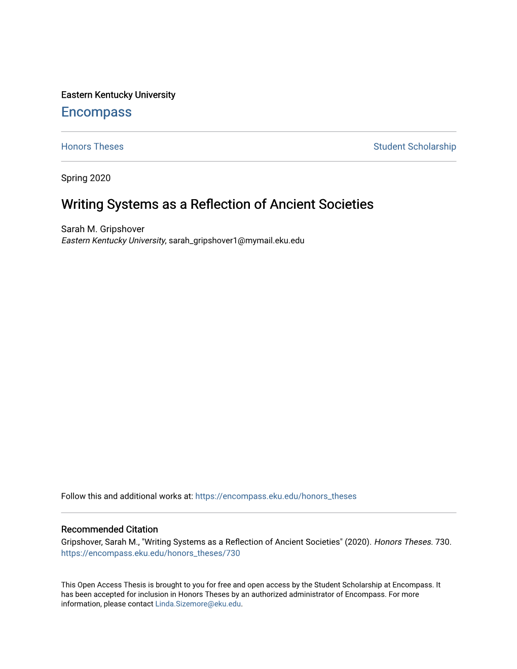 Writing Systems As a Reflection of Ancient Societies