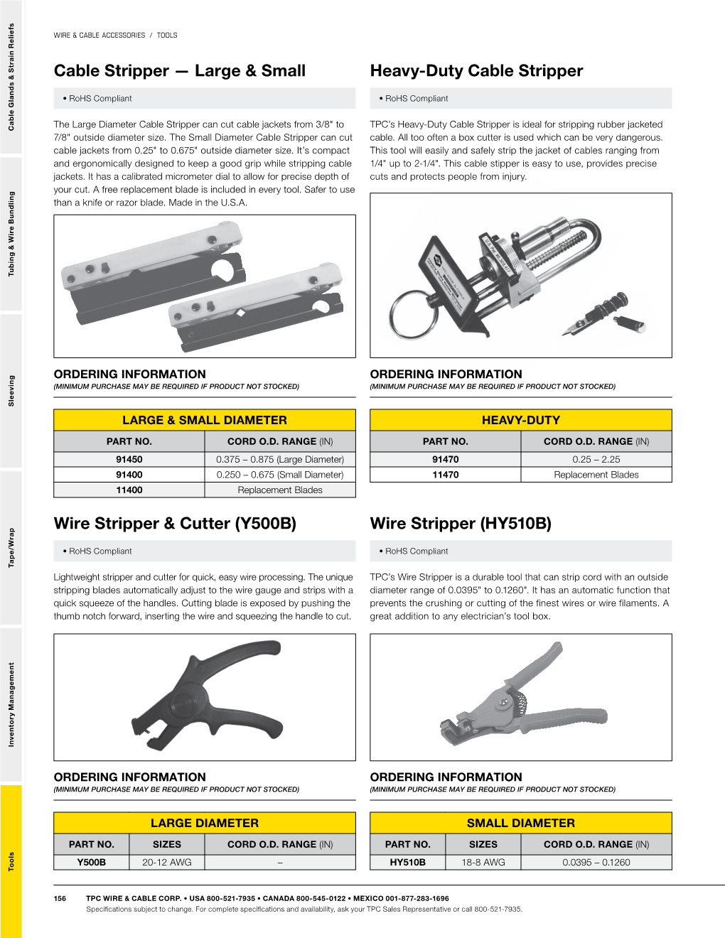 Cable Stripper — Large & Small Wire Stripper & Cutter (Y500B) Heavy