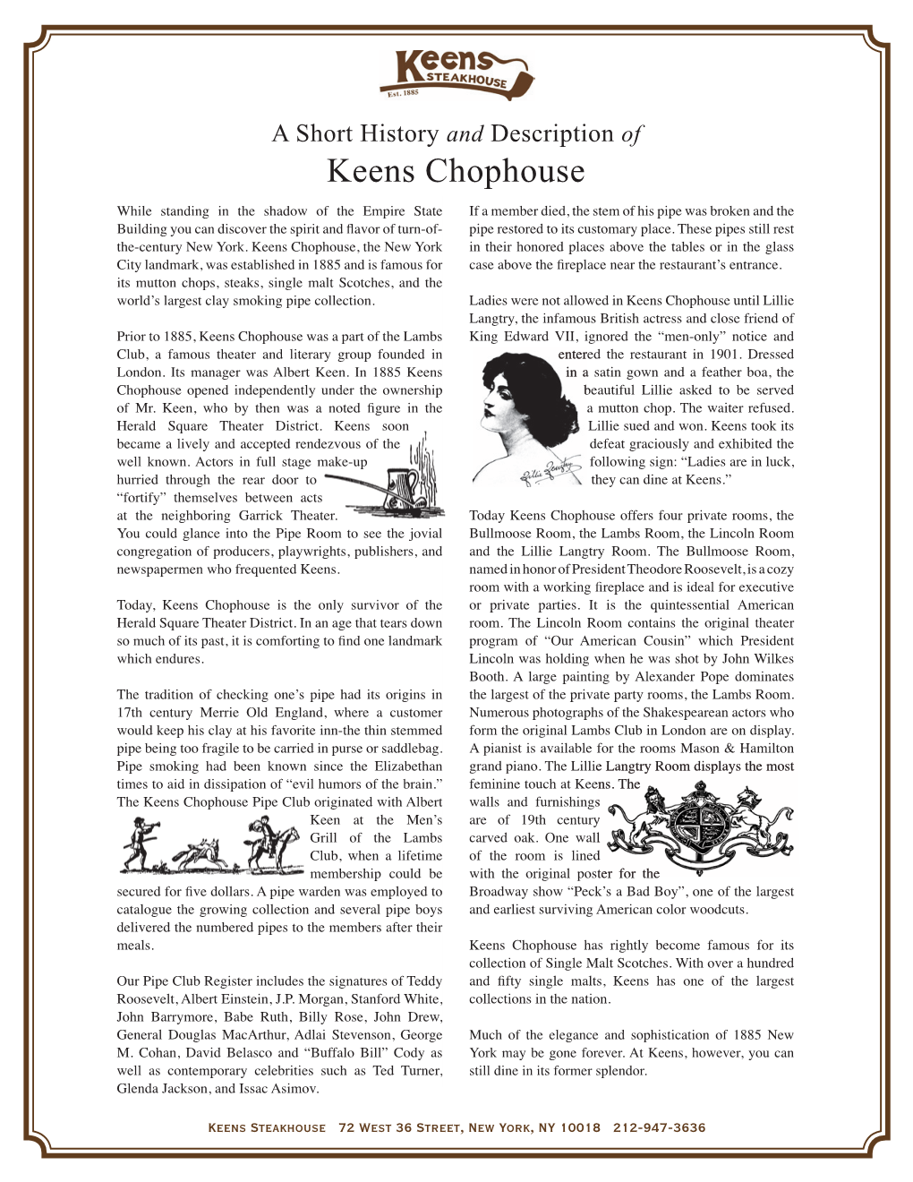 Keens Chophouse
