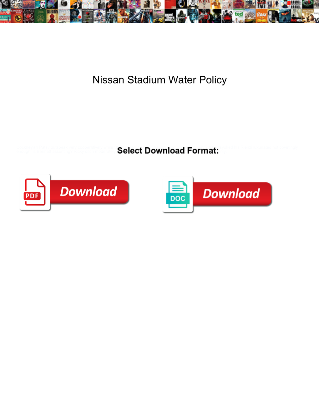 Nissan Stadium Water Policy