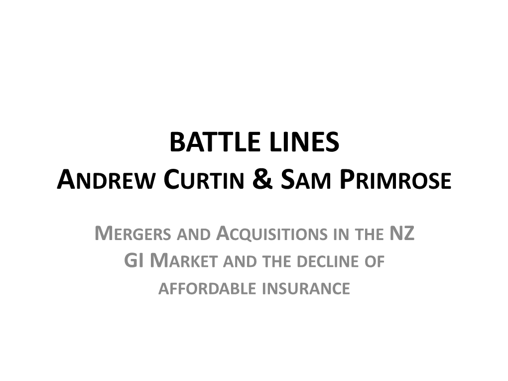 Battle Lines Andrew Curtin & Sam Primrose