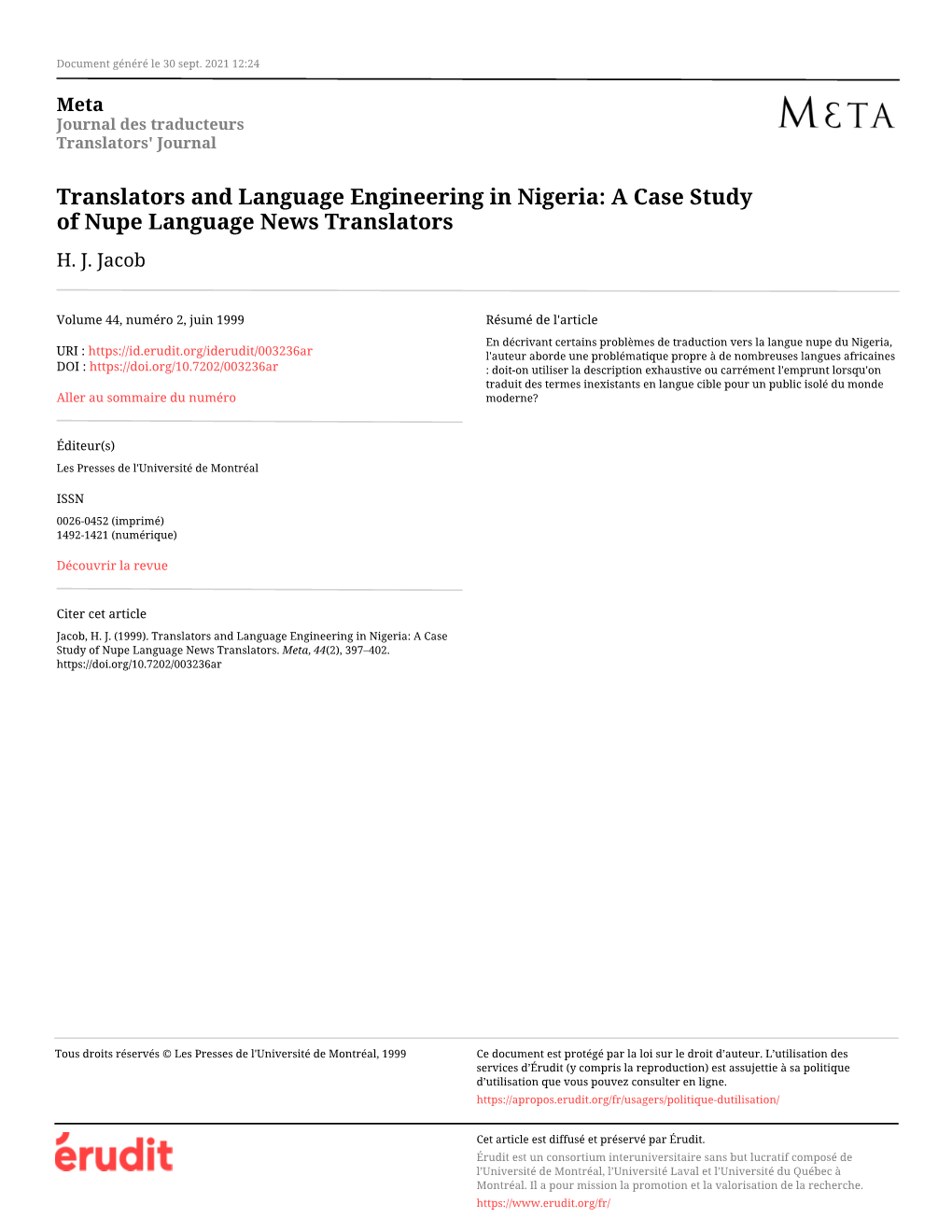 Translators and Language Engineering in Nigeria: a Case Study of Nupe Language News Translators H