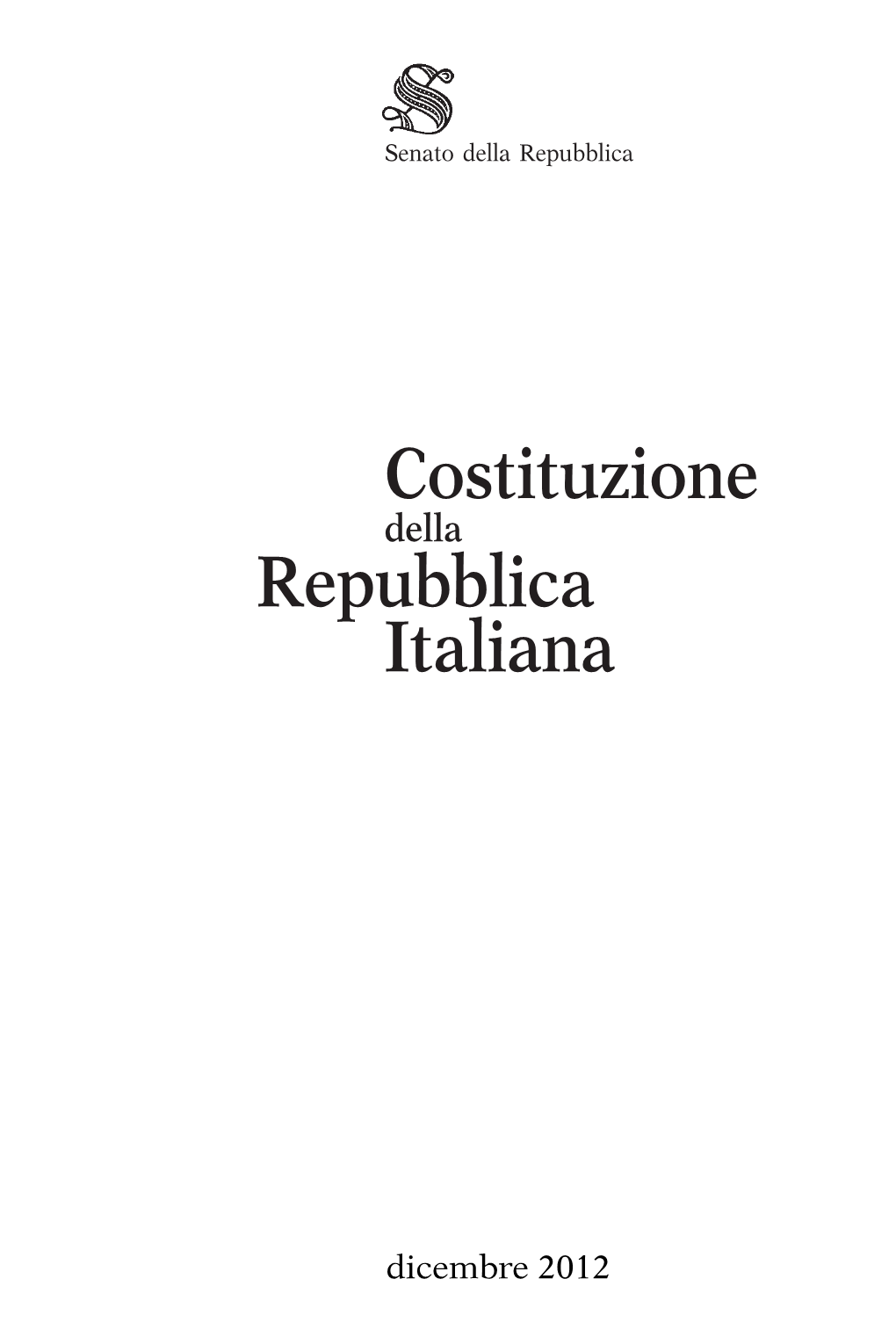 Costituzione Della Repubblica Italiana