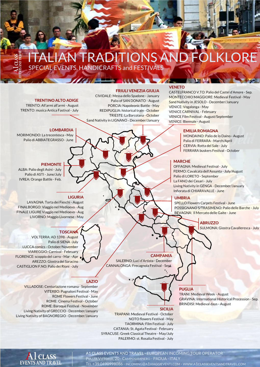 ITALIAN TRADITIONS and FOLKLORE SPECIAL EVENTS, HANDICRAFTS and FESTIVALS