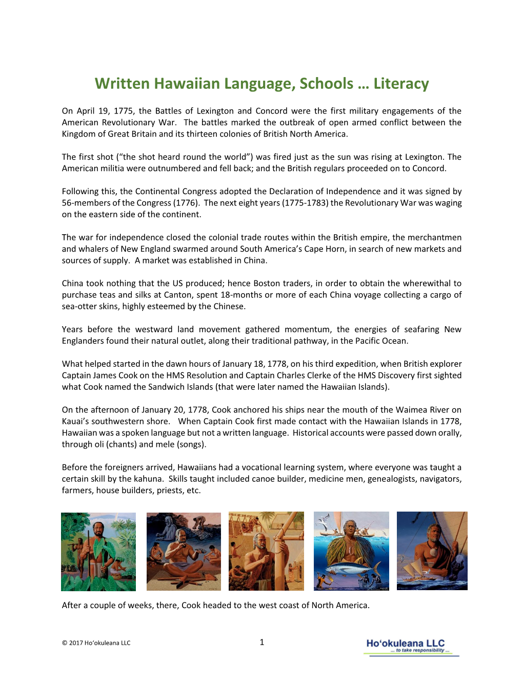 Written Hawaiian Language, Schools … Literacy