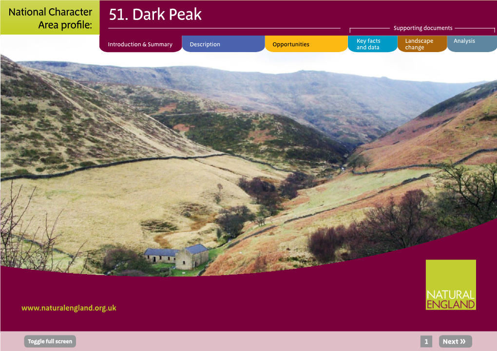 51. Dark Peak Area Profile: Supporting Documents