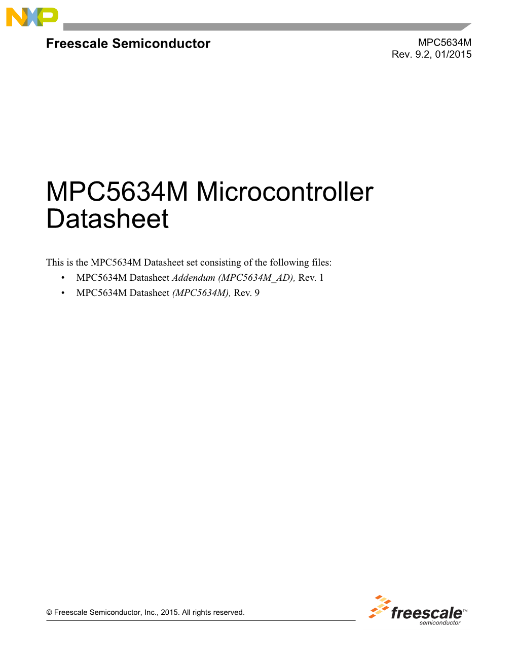 Freescale Semiconductor MPC5634M Rev