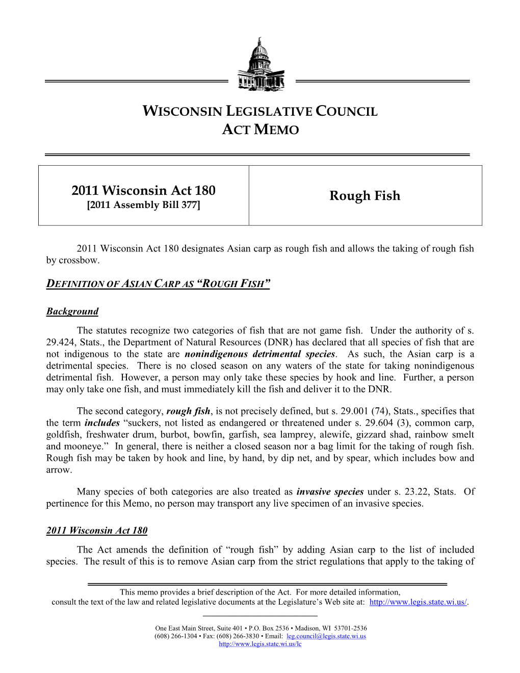 Rough Fish [2011 Assembly Bill 377]