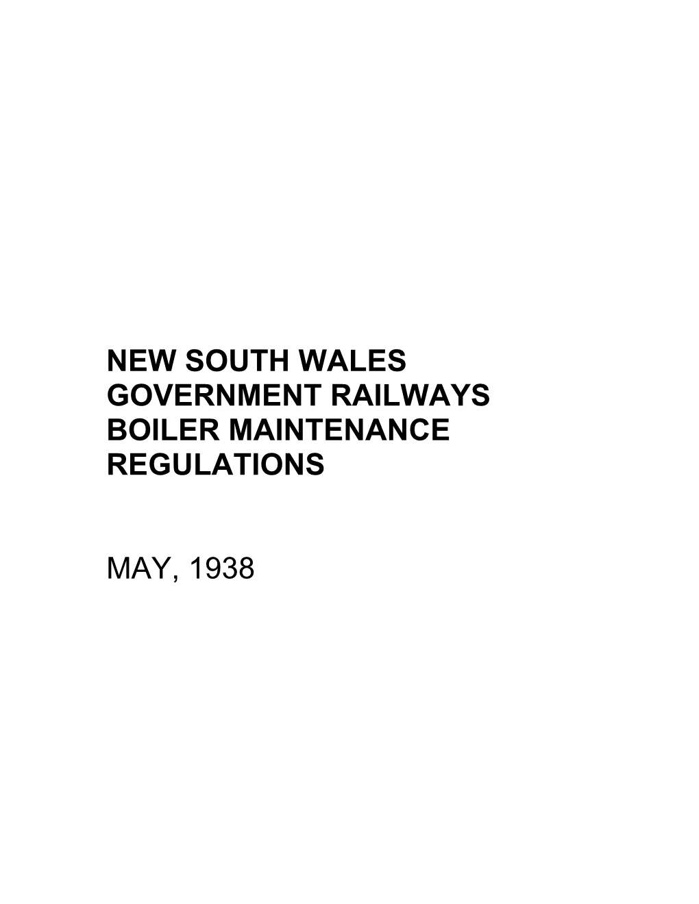 New South Wales Government Railways Boiler Maintenance Regulations