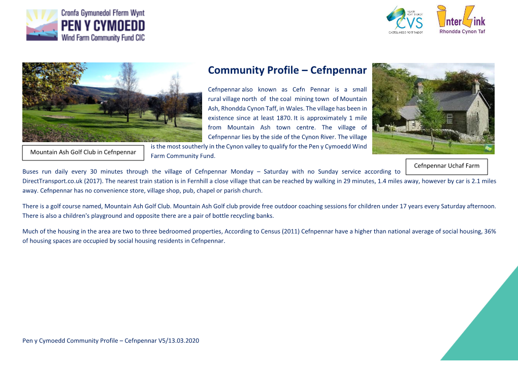 Community Profile – Cefnpennar