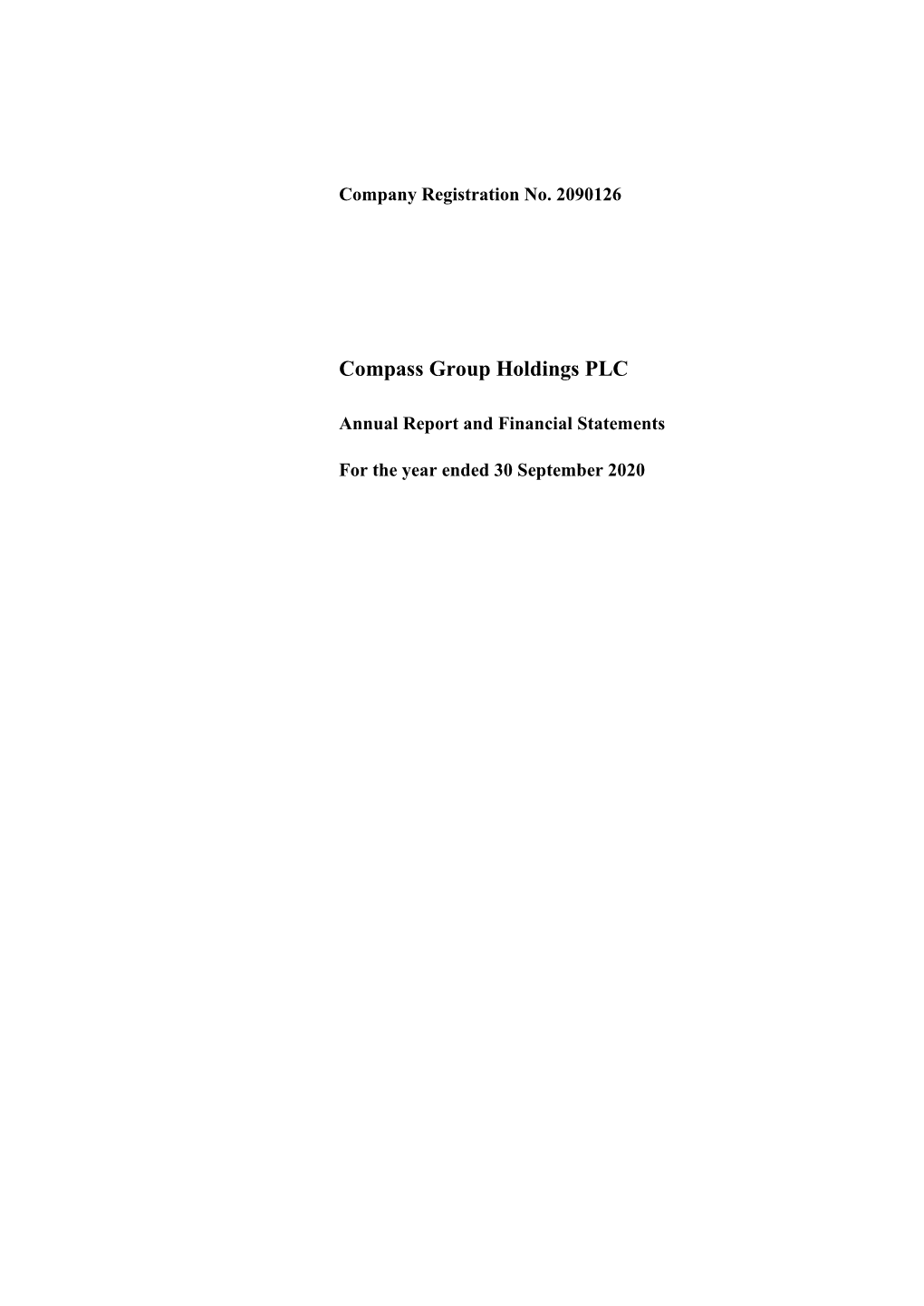 Compass Group Holdings PLC