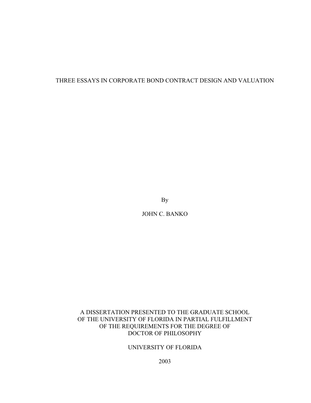 Three Essays in Corporate Bond Contract Design and Valuation
