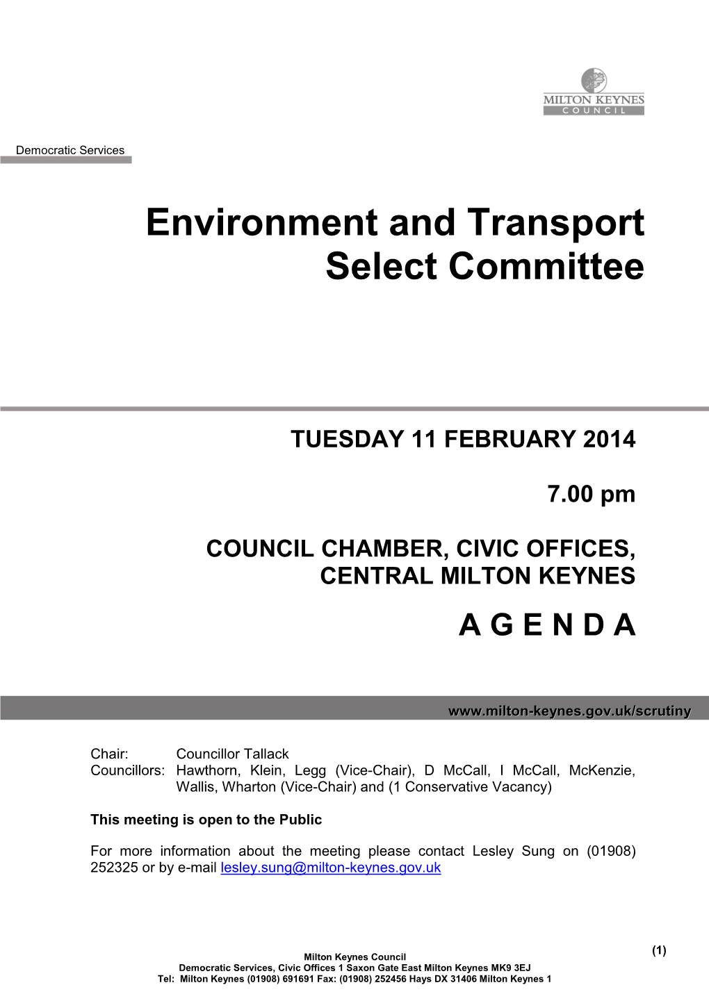 Environment and Transport Select Committee