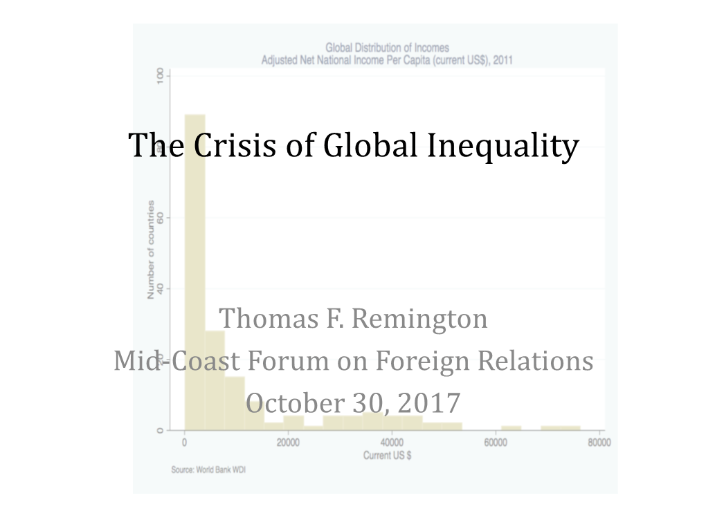 The Crisis of Global Inequality