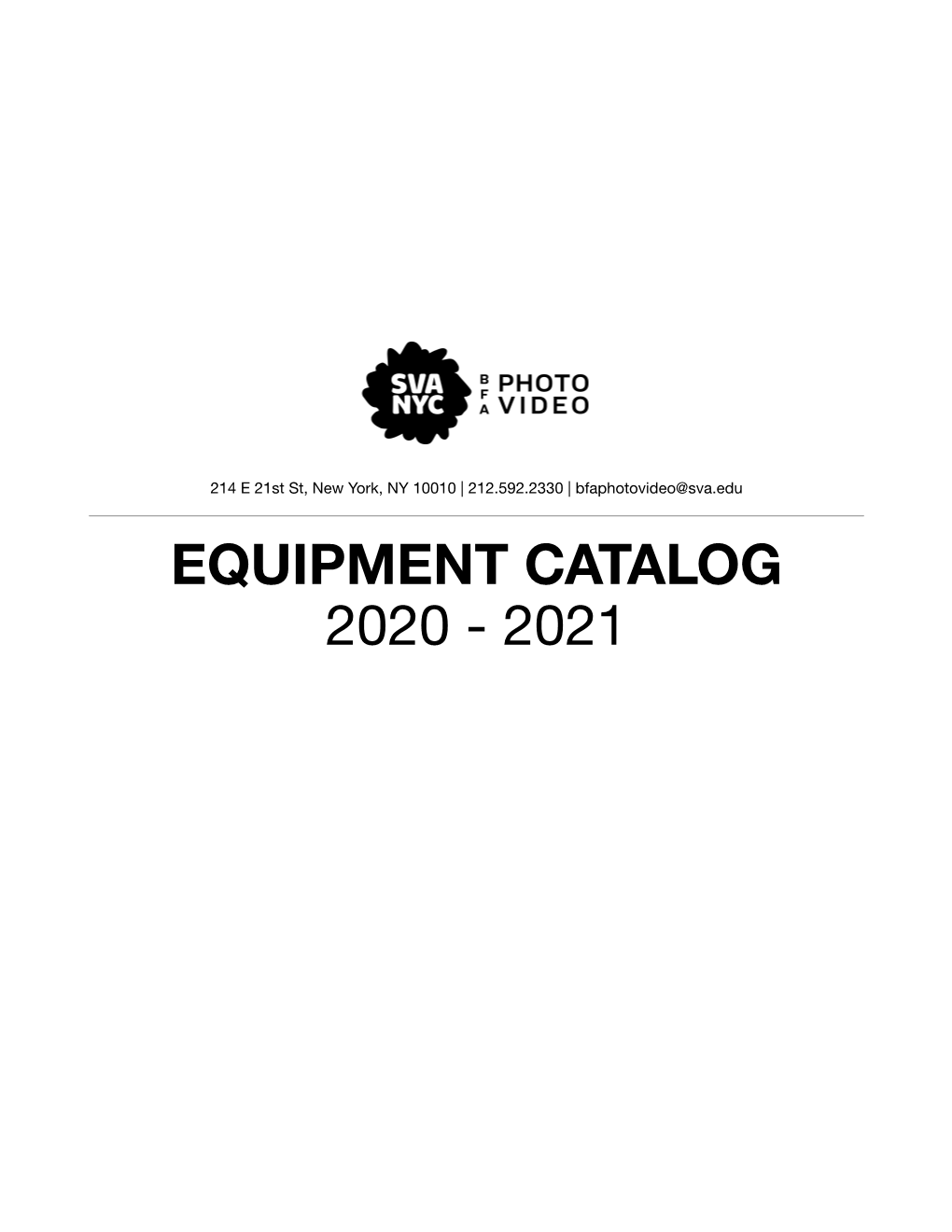 Equipment Catalog | 2020