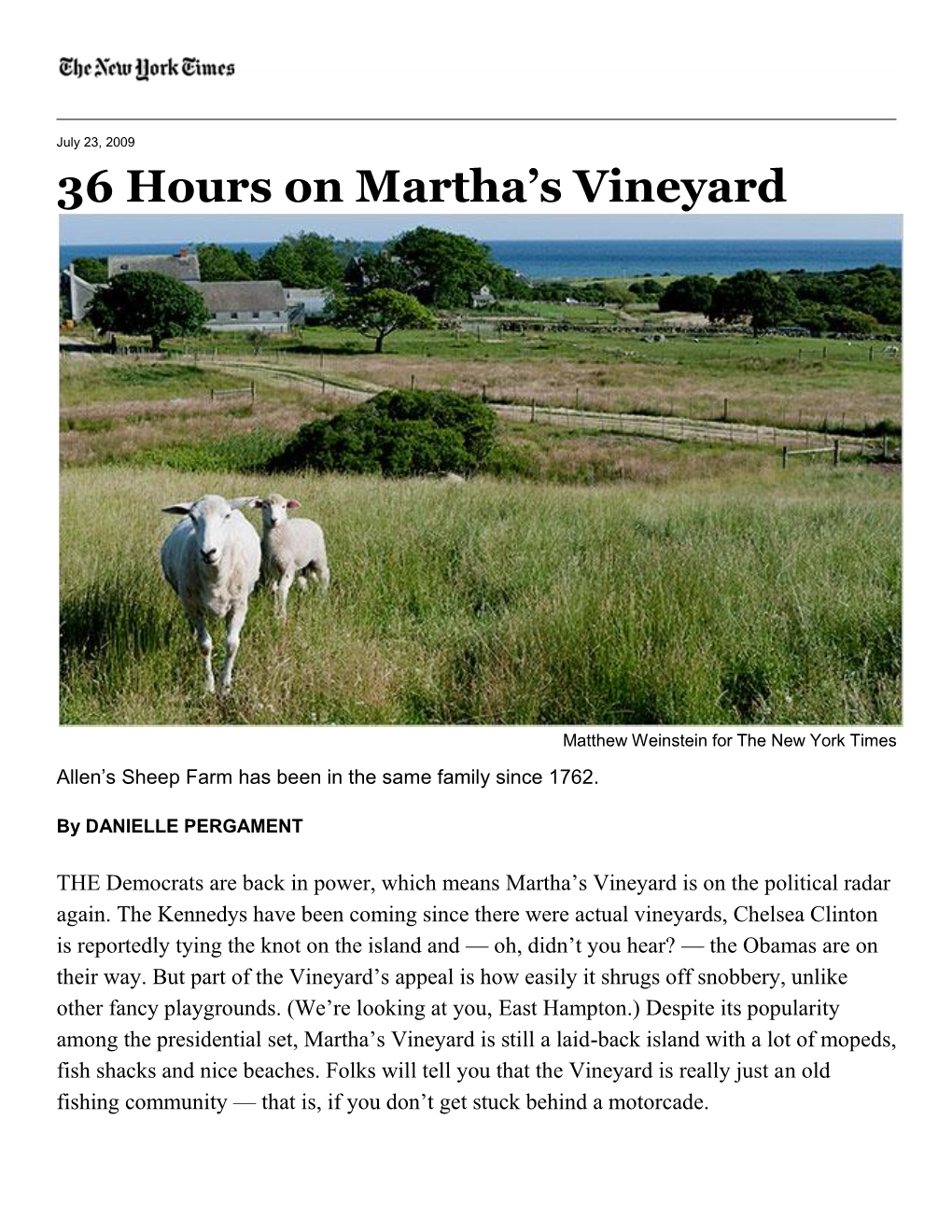 36 Hours on Martha's Vineyard
