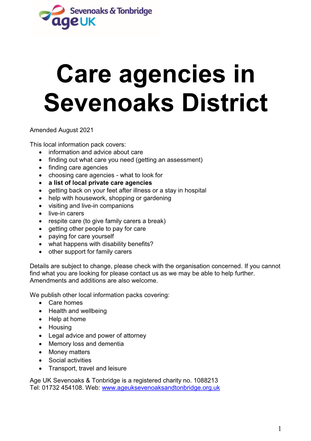 Care Agencies Sevenoaks.Pdf