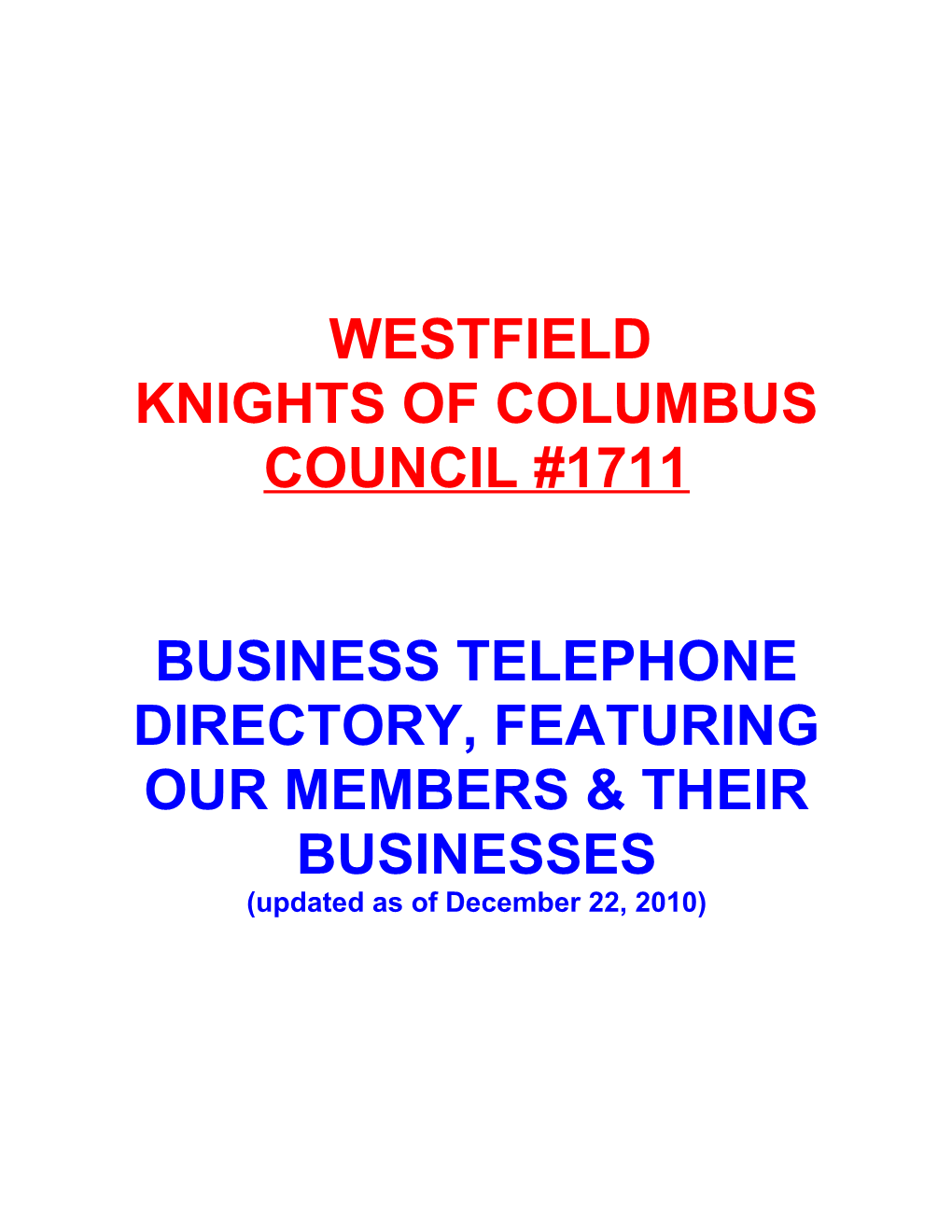 Directory, Featuring Our Members & Their Businesses
