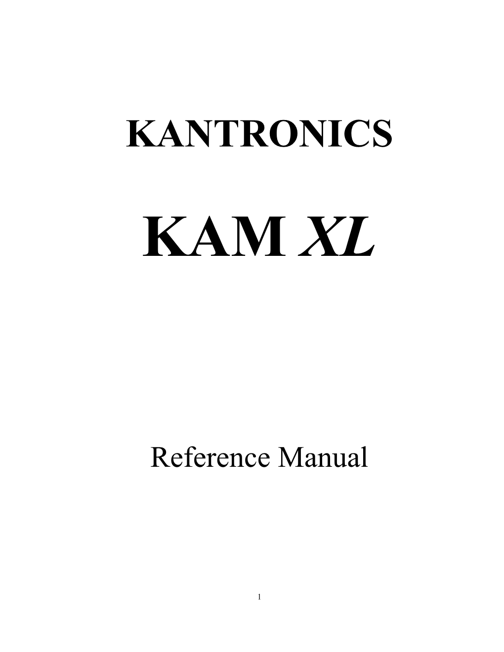 KAM-XL Manual