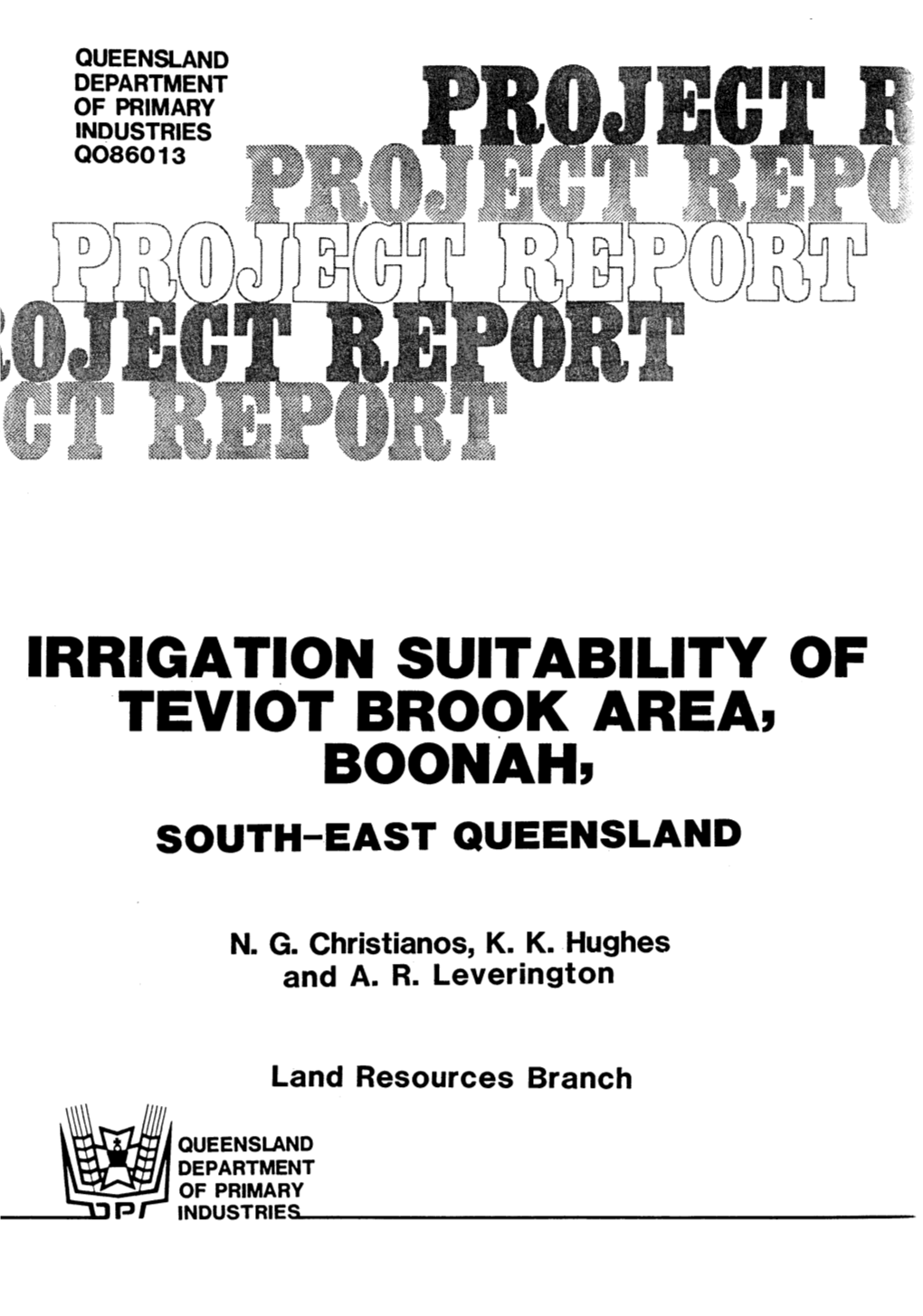Irrigation Suitability of Teviot Brook Area, Boonah, South-East Queensland