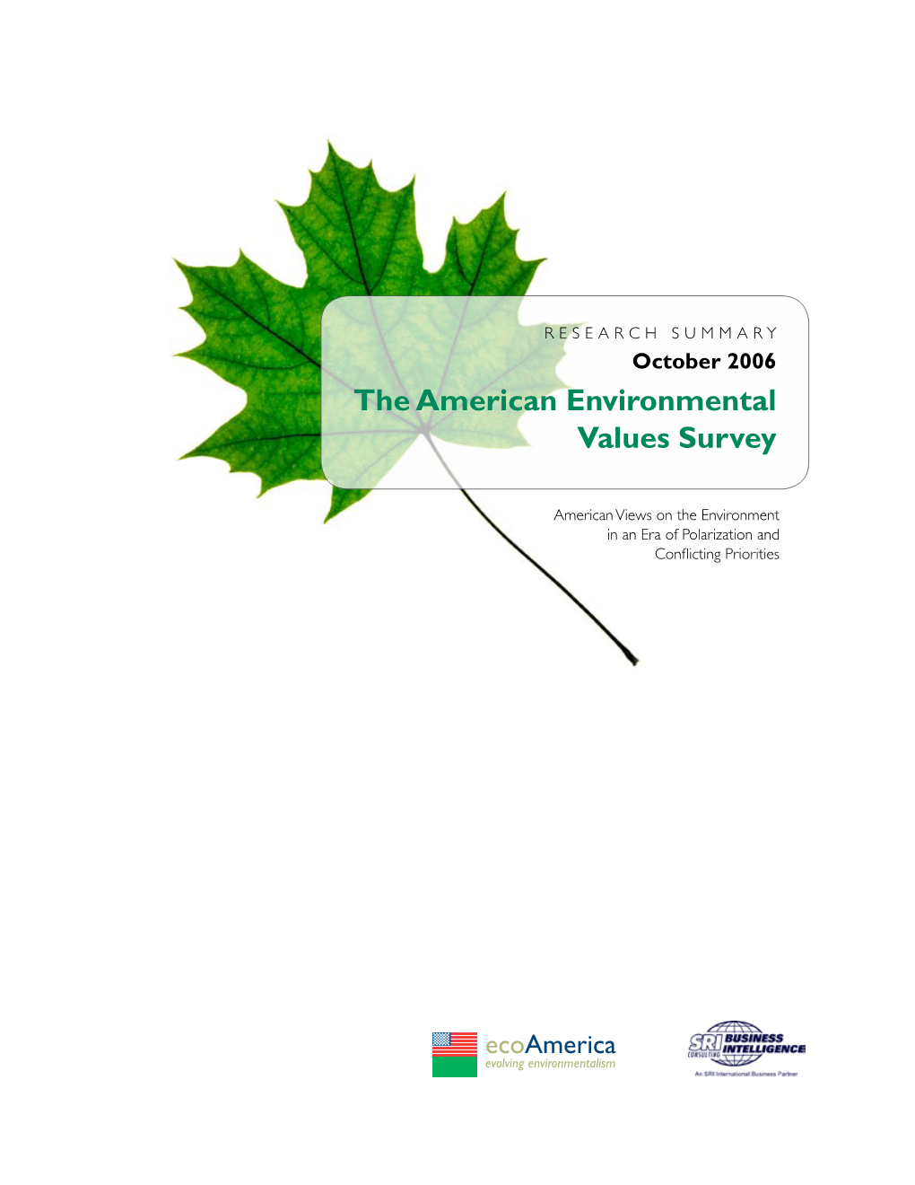 The American Environmental Values Survey