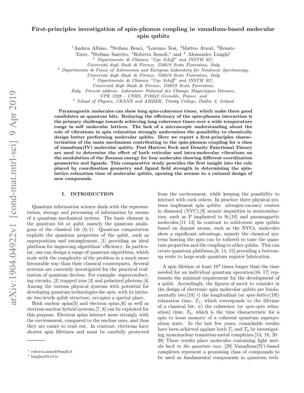 Arxiv:1904.04922V1 [Cond-Mat.Mtrl-Sci] 9 Apr 2019