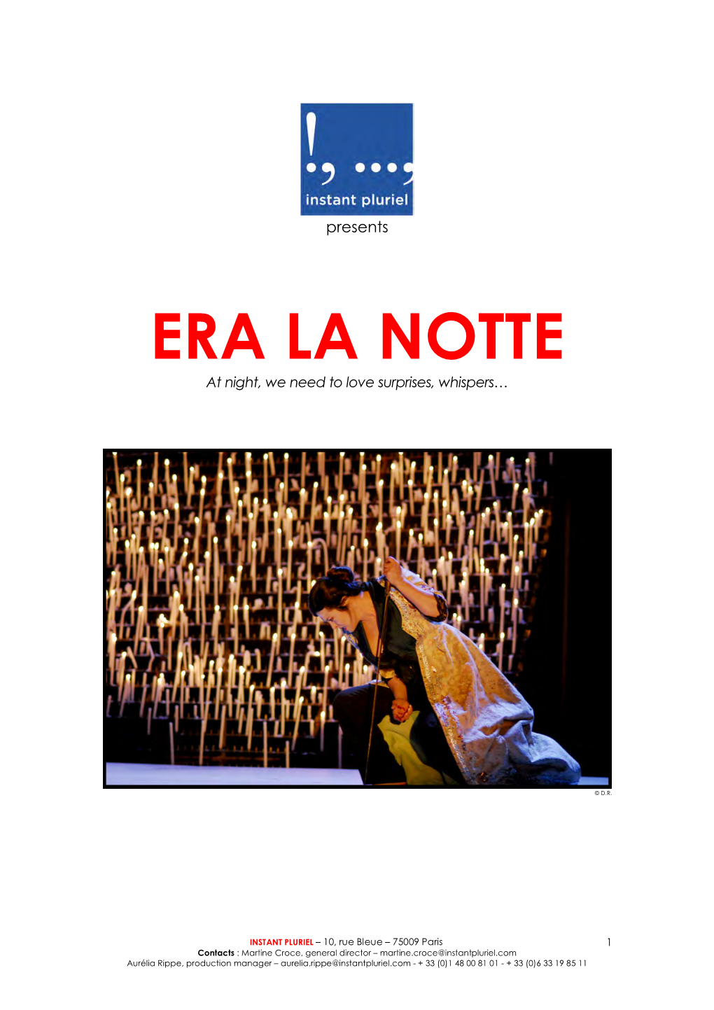 120521 ERA LA NOTTE Dossier De Présentation