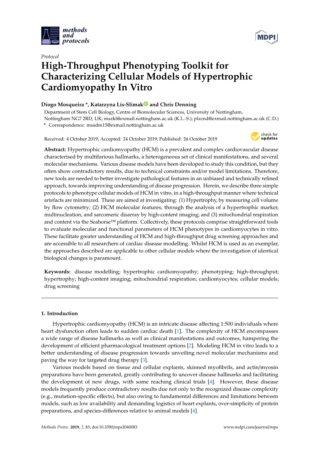 High-Throughput Phenotyping Toolkit for Characterizing Cellular Models of Hypertrophic Cardiomyopathy in Vitro