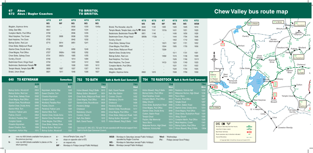 Chew Valley Bus Route Map St