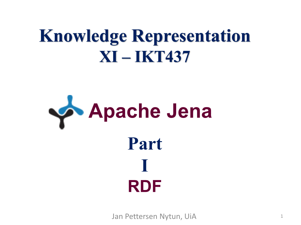Apache Jena Part I RDF