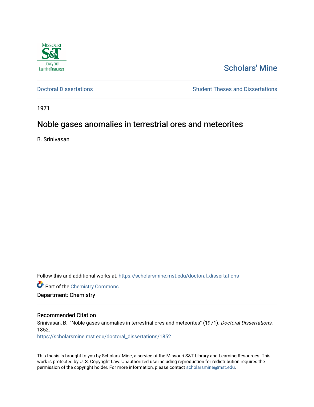 Noble Gases Anomalies in Terrestrial Ores and Meteorites