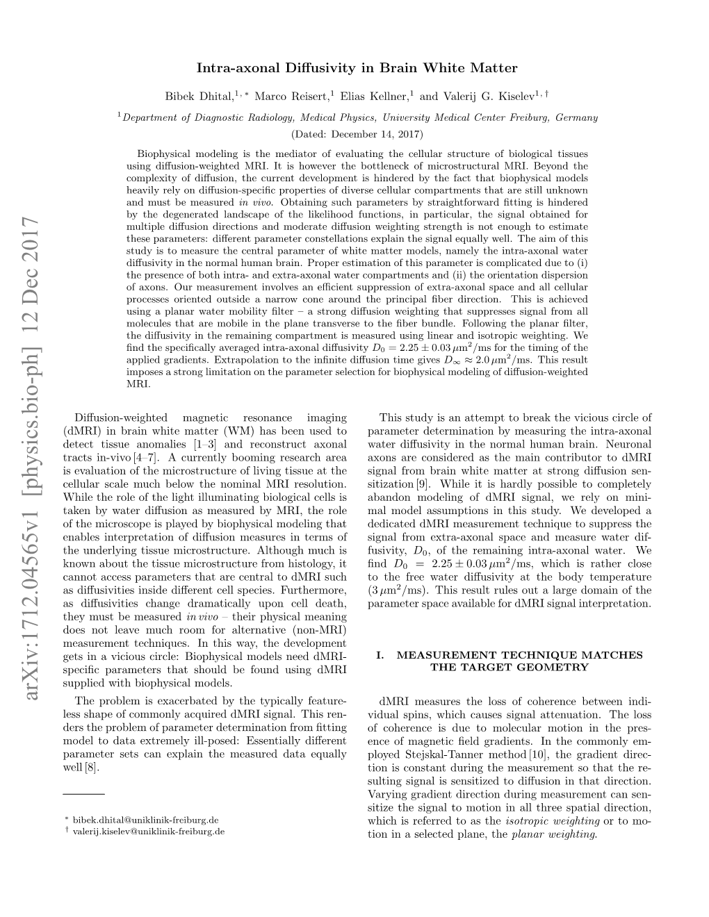 Intra-Axonal Diffusivity in Brain White Matter