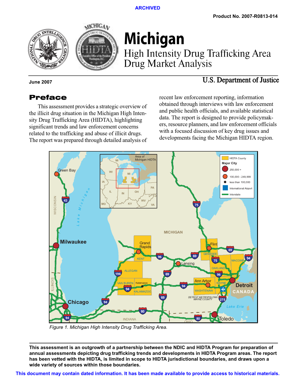 Michigan High Intensity Drug Trafficking Area Drug Market Analysis