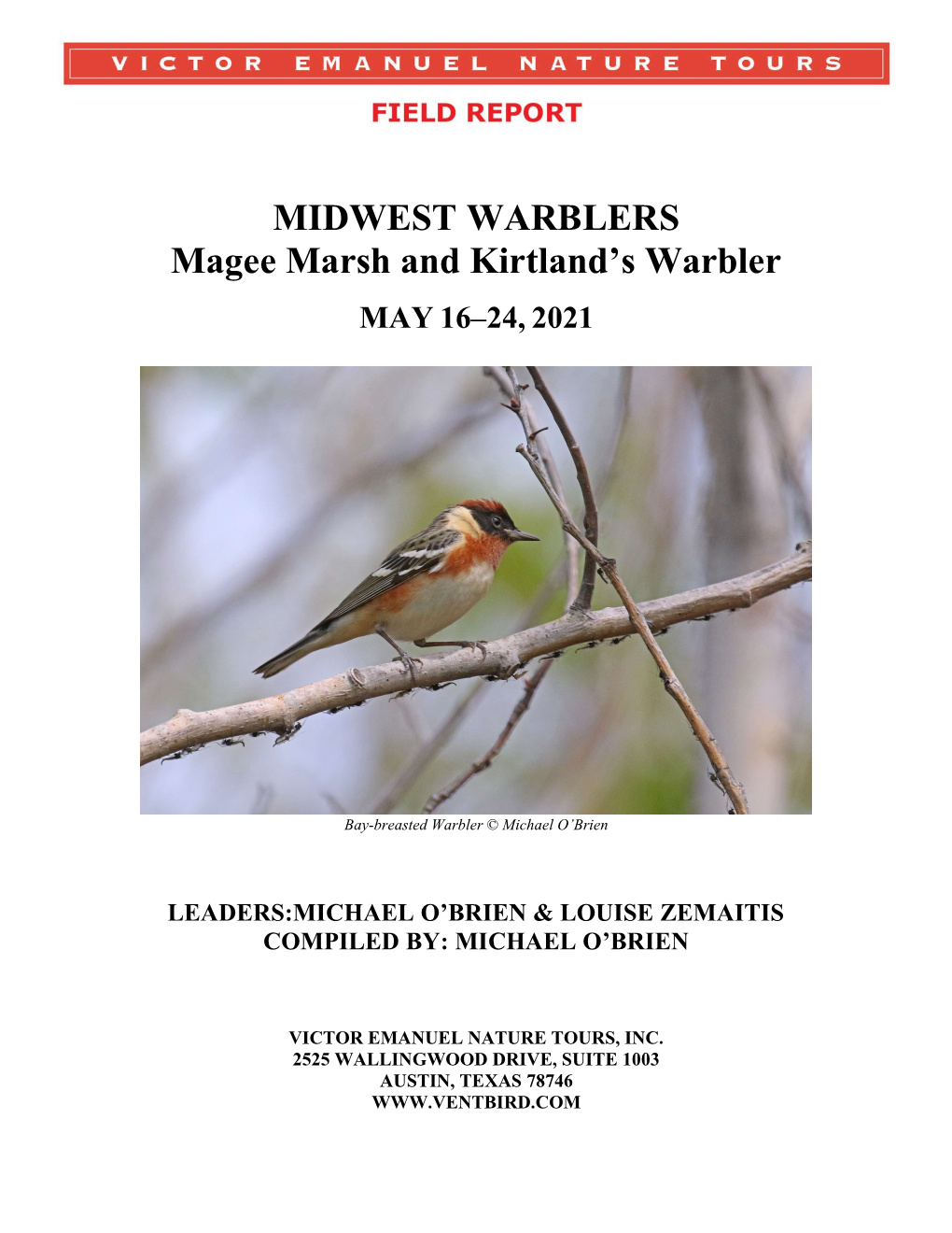 MIDWEST WARBLERS Magee Marsh and Kirtland’S Warbler