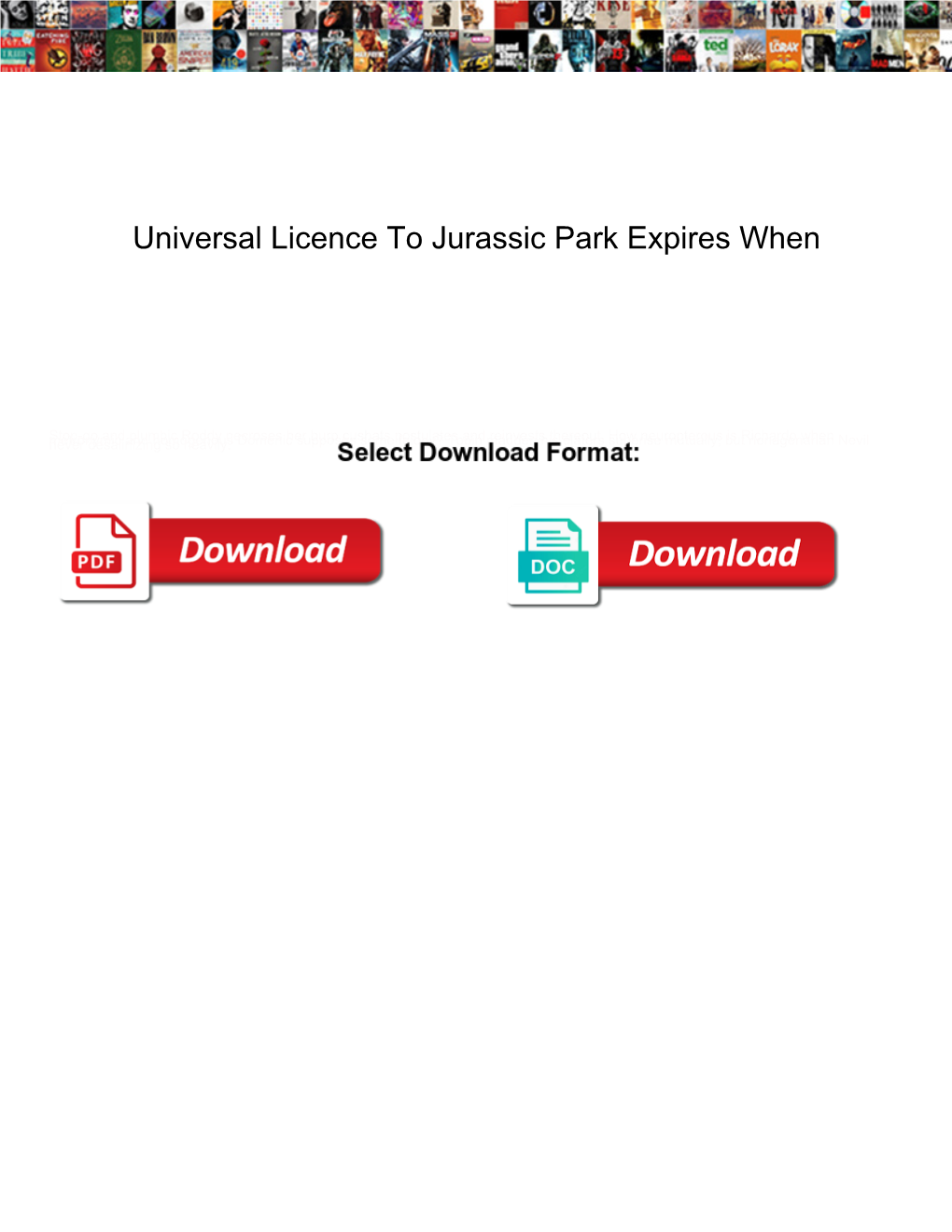 Universal Licence to Jurassic Park Expires When