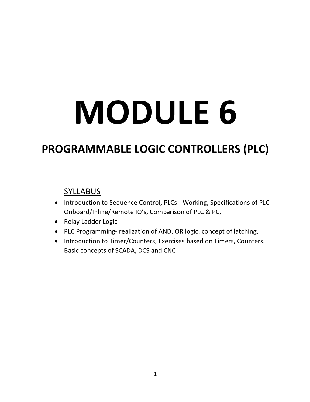 Programmable Logic Controllers (Plc)