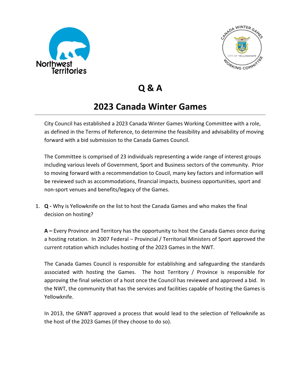 Q & a 2023 Canada Winter Games