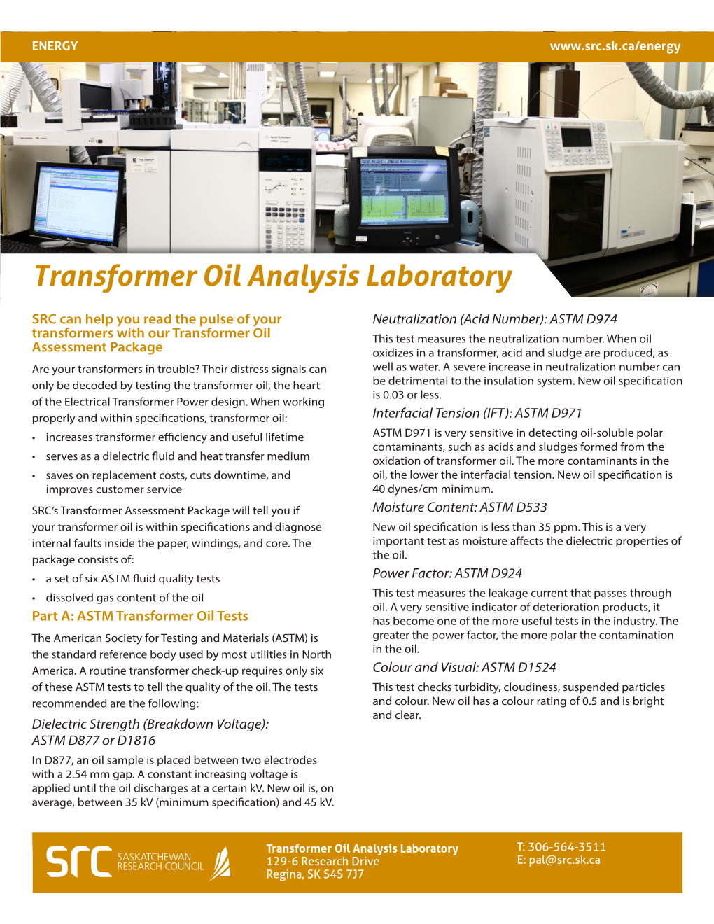 Transformer Oil Analysis Laboratory