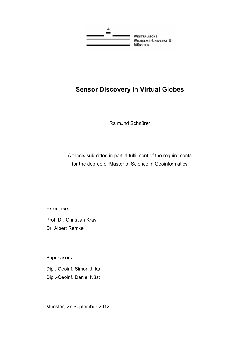 Sensor Discovery in Virtual Globes