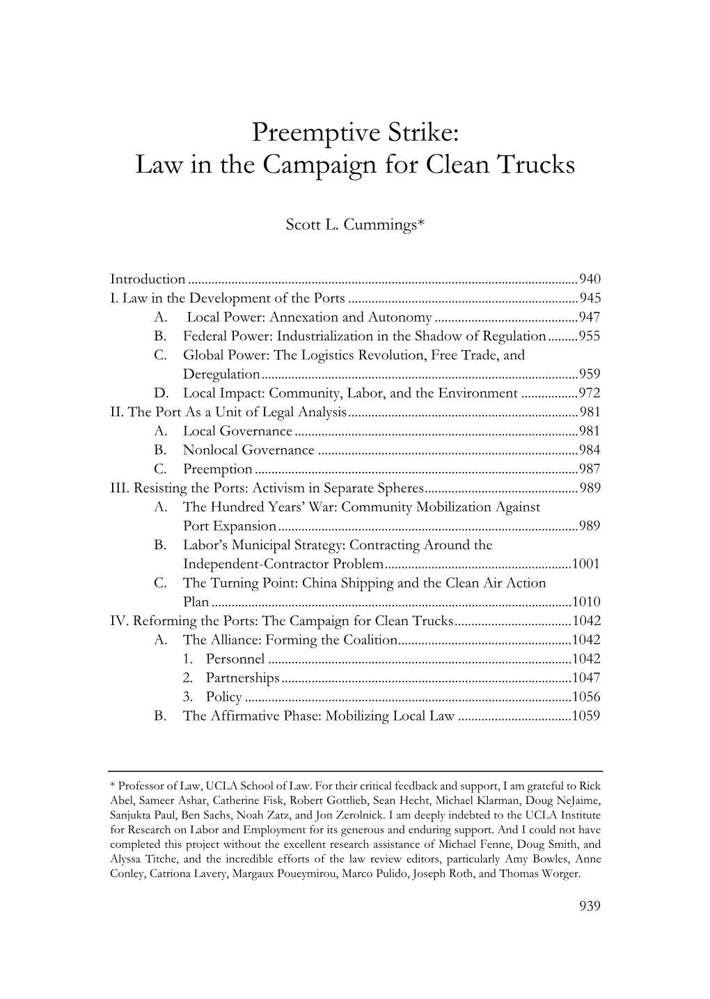 Law in the Campaign for Clean Trucks