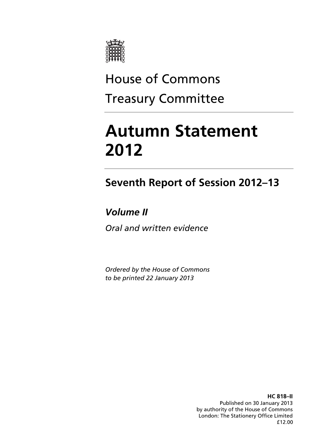 Autumn Statement 2012