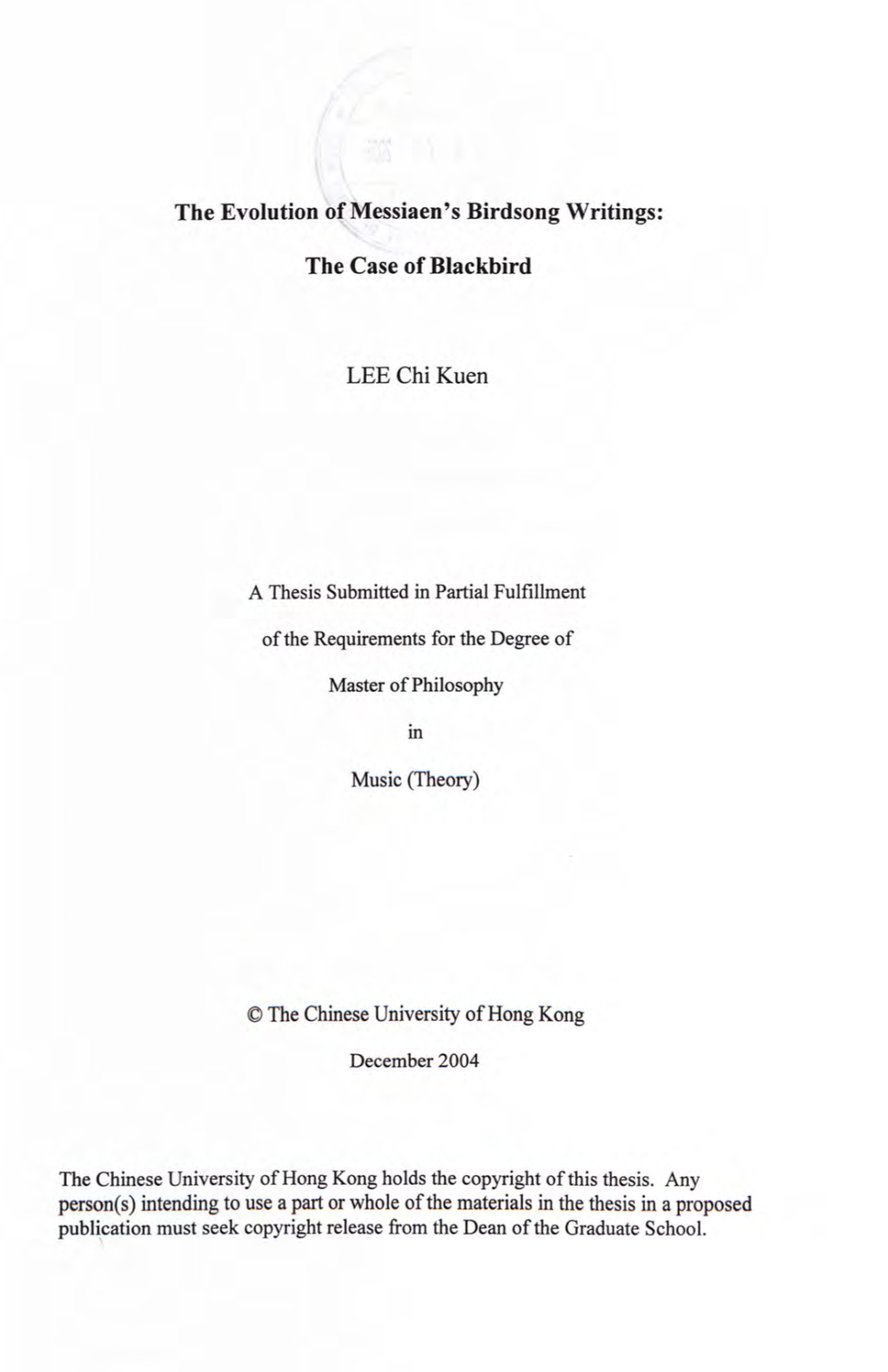 The Evolution of Messiaen's Birdsong Writings: the Case Of