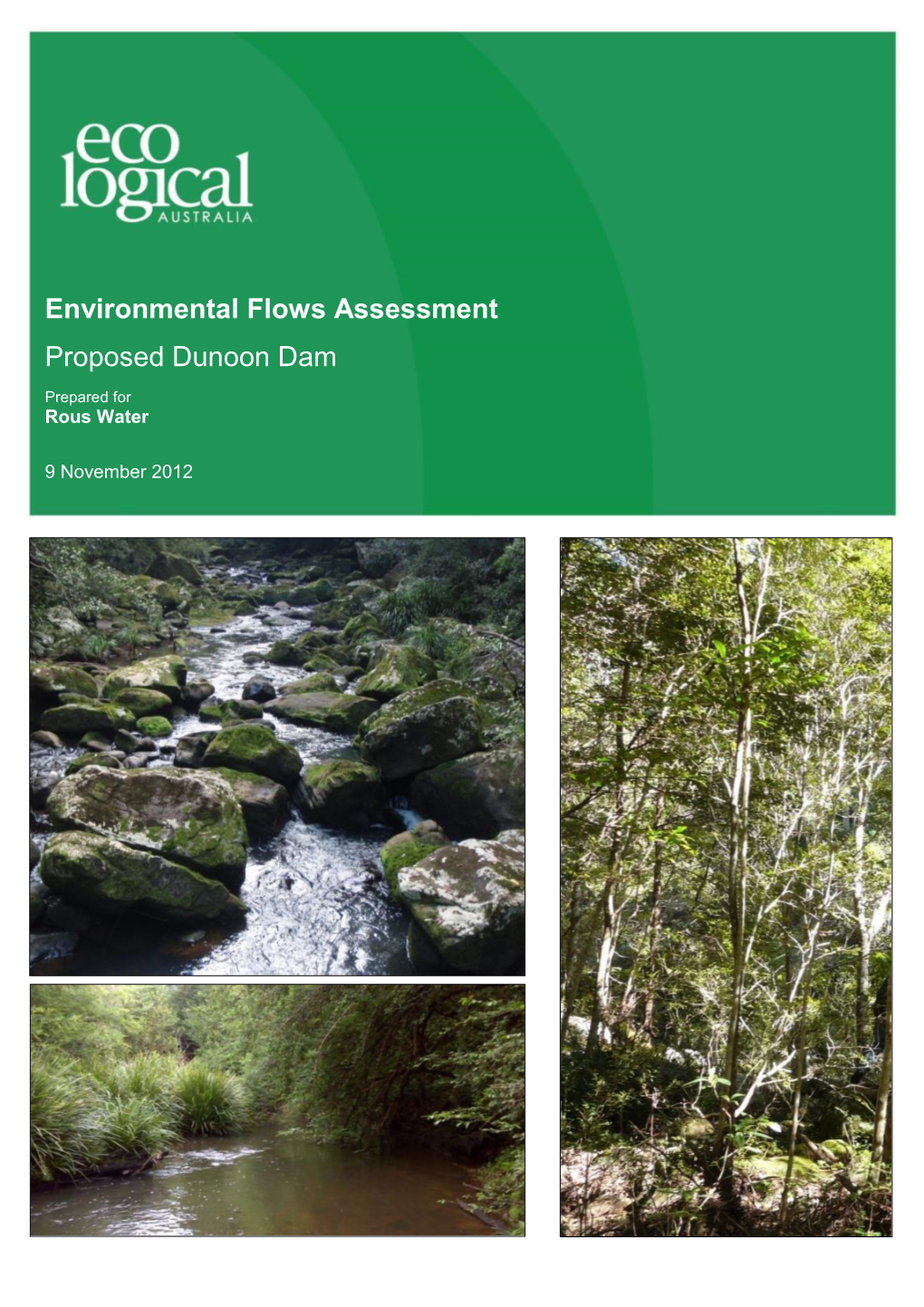 Environmental Flows Assessment Proposed Dunoon Dam