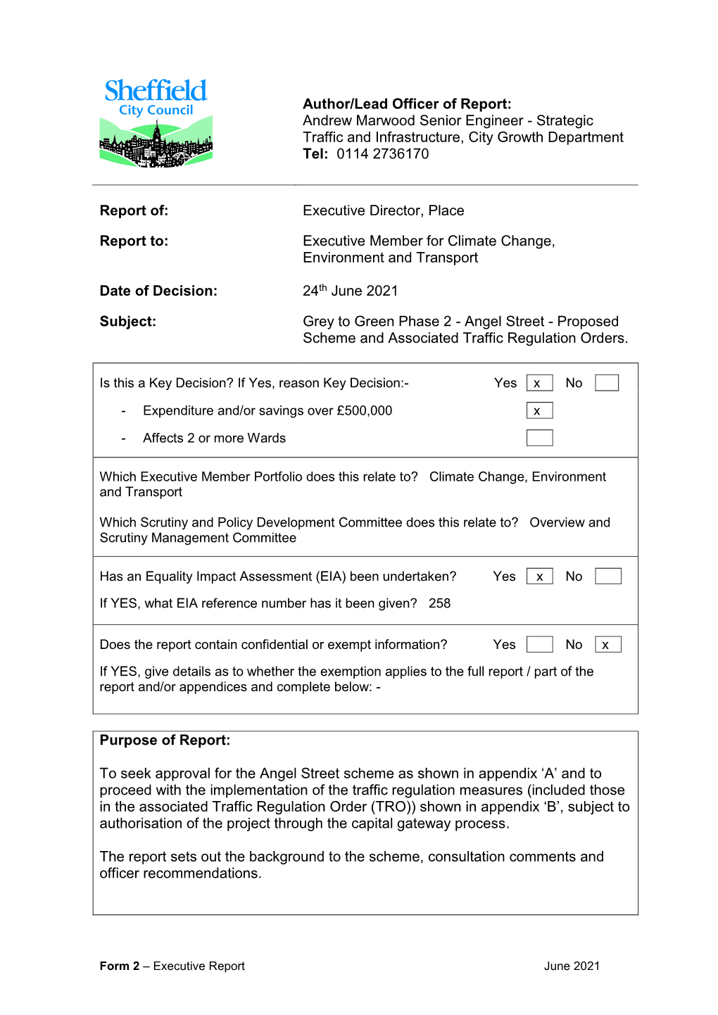 Draft Protocol for Cabinet Reports