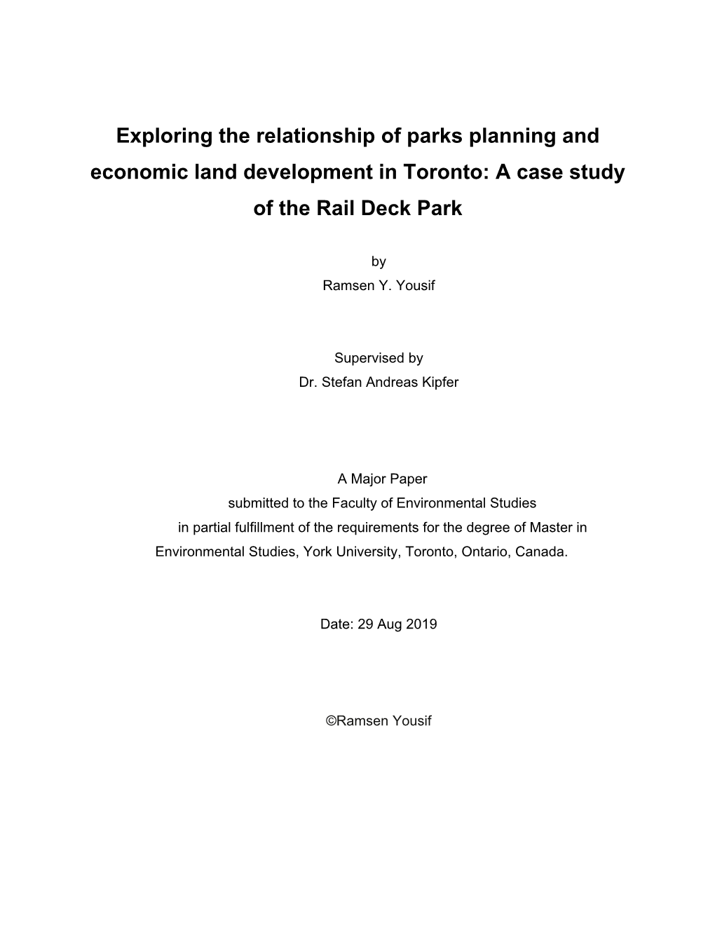 A Case Study of the Rail Deck Park