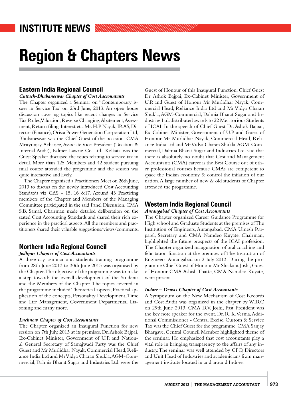 Region & Chapters News