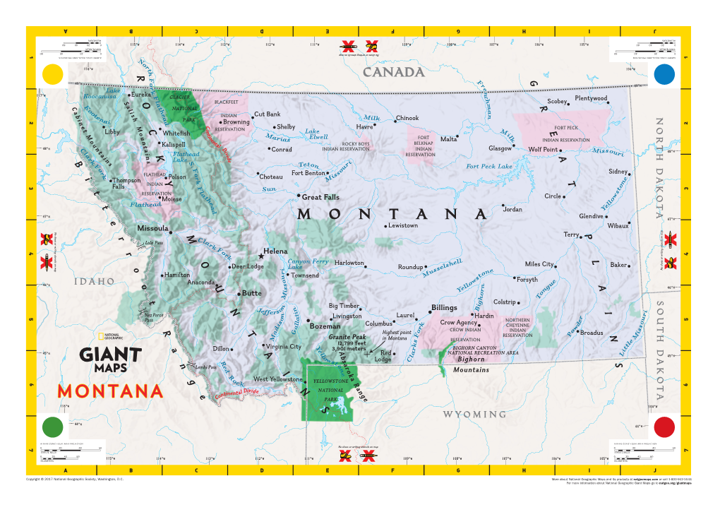 MONTANA Lewistown Wibaux No Shoes Or Writing Utensils on Map Missoula P R M Terry Lolo Pass Cla Rk