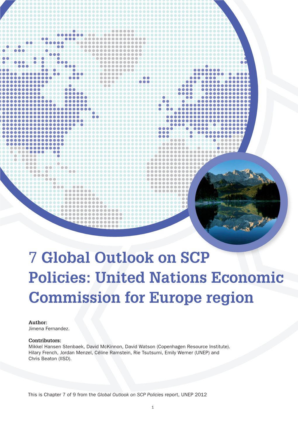 7 Global Outlook on SCP Policies: United Nations Economic Commission for Europe Region